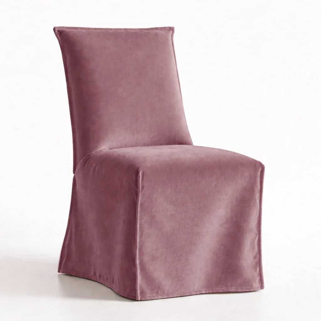 Dusty Rose WB PBV2042 - 24 | Long-Skirt Dining Chair Slipcover