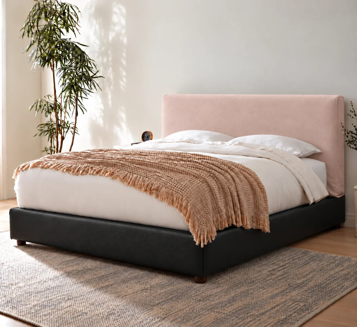 Dusty Rose · Stretch-Fit Bed Headboard Cover
