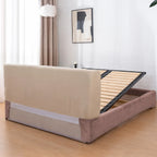 Dusty Rose · Stretch-Fit Inset Bed Frame Cover · Elastic Bands + Back Elastic