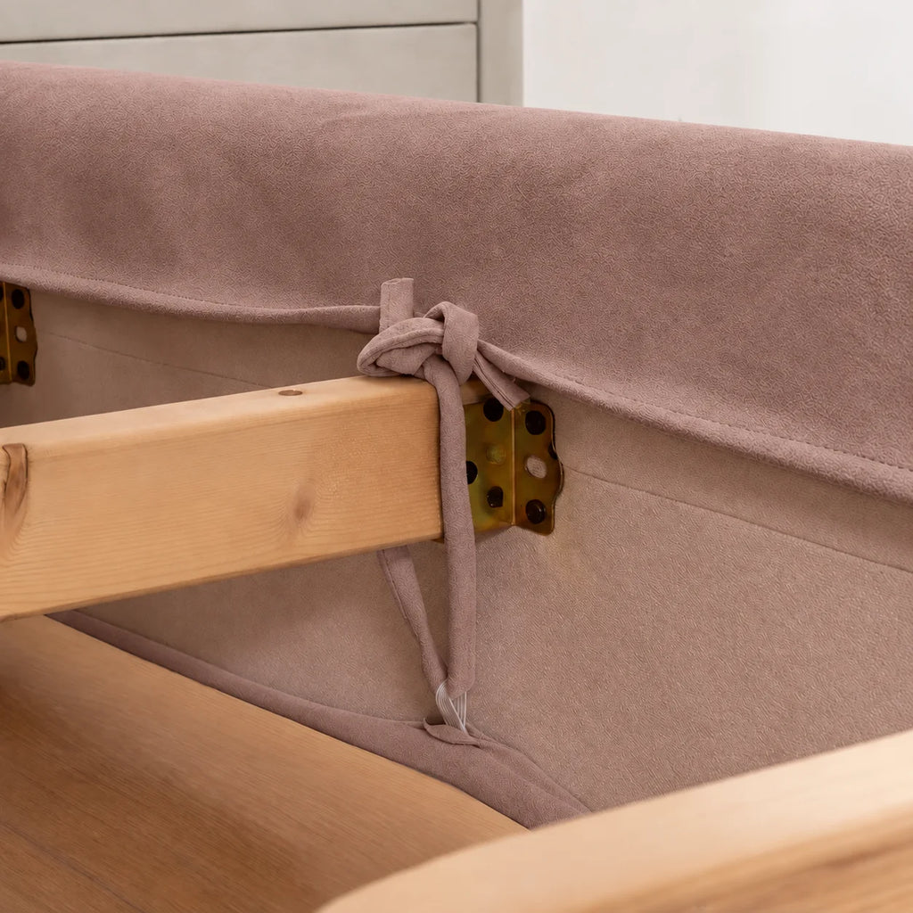 Dusty Rose · Stretch-Fit Inset Bed Frame Cover · Elastic Bands + Back Elastic