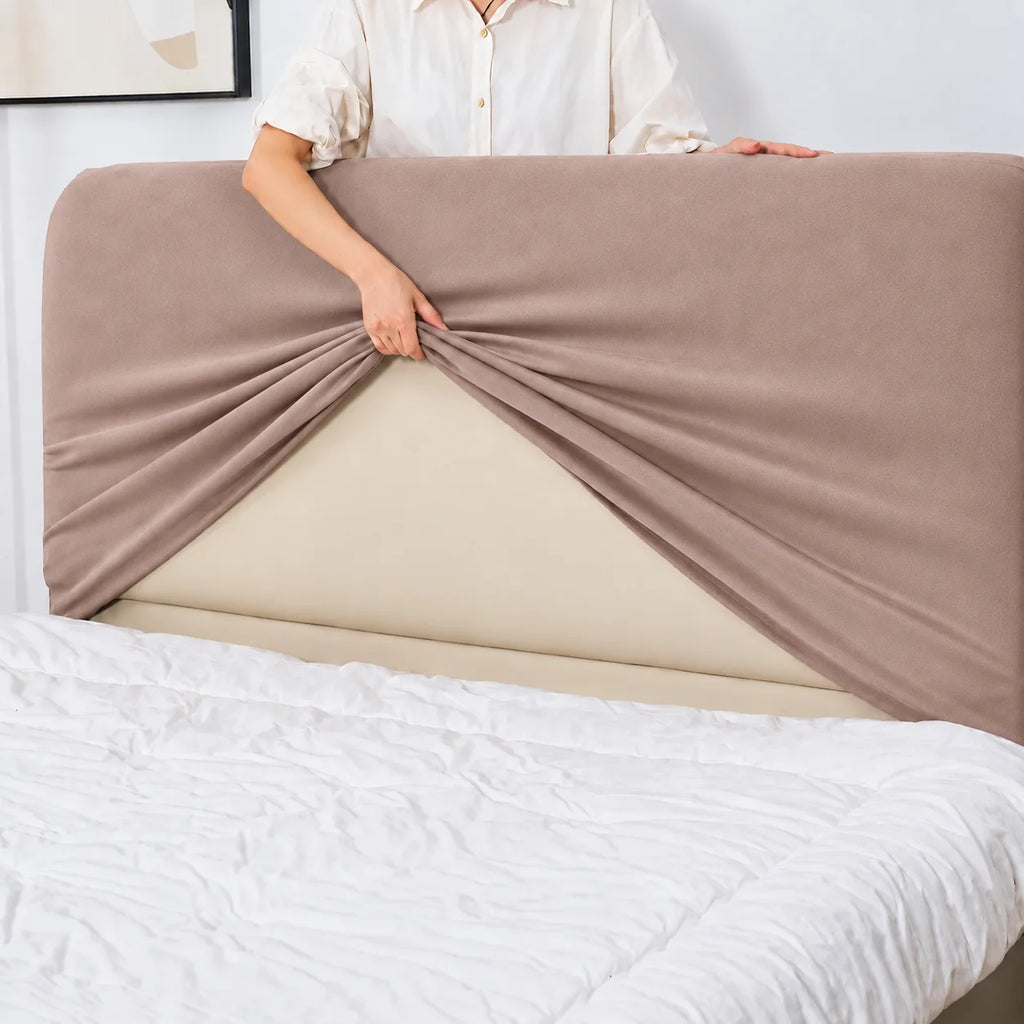 Dusty Blush · Stretch-Fit Bed Headboard Cover