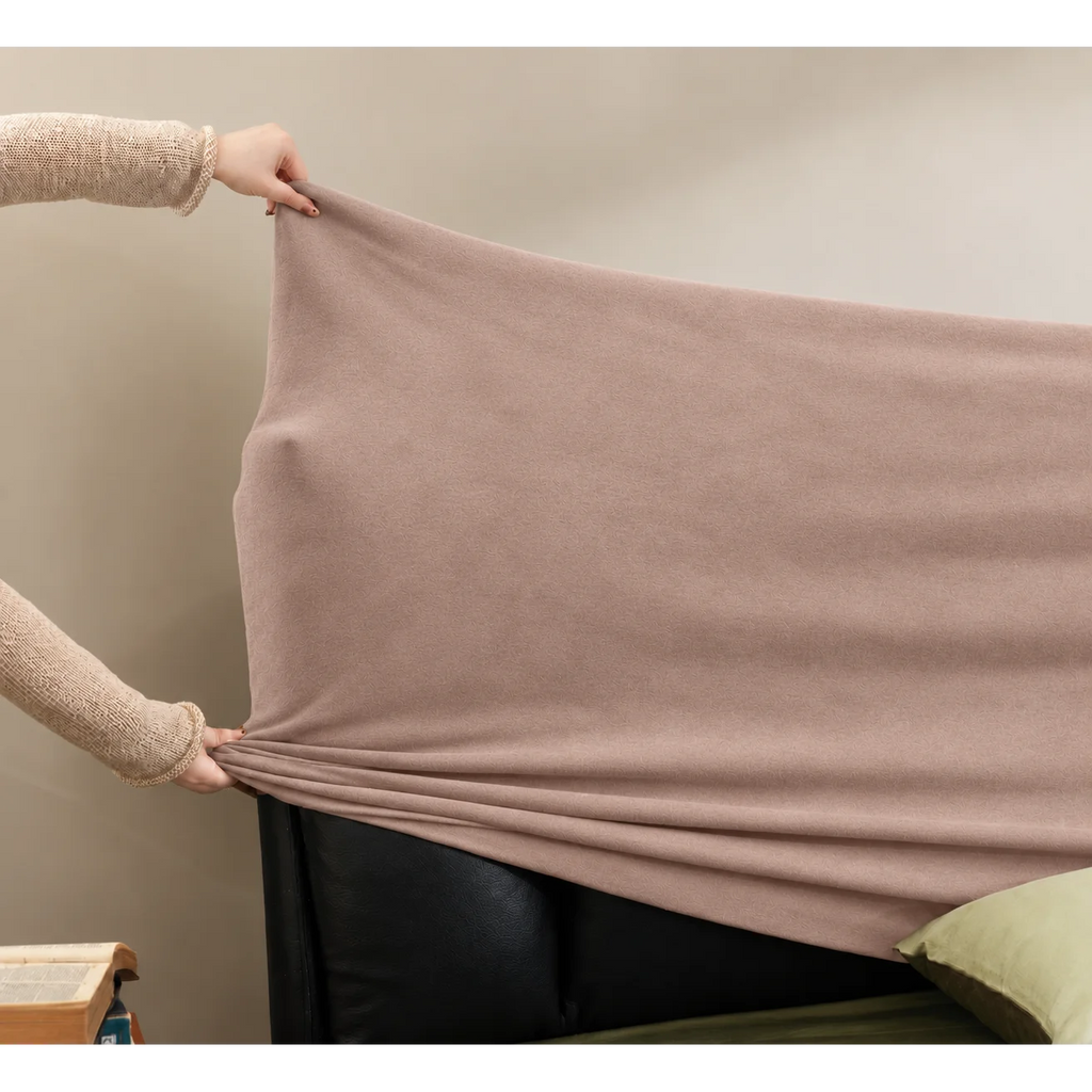 Dusty Blush · Stretch-Fit Bed Headboard Cover