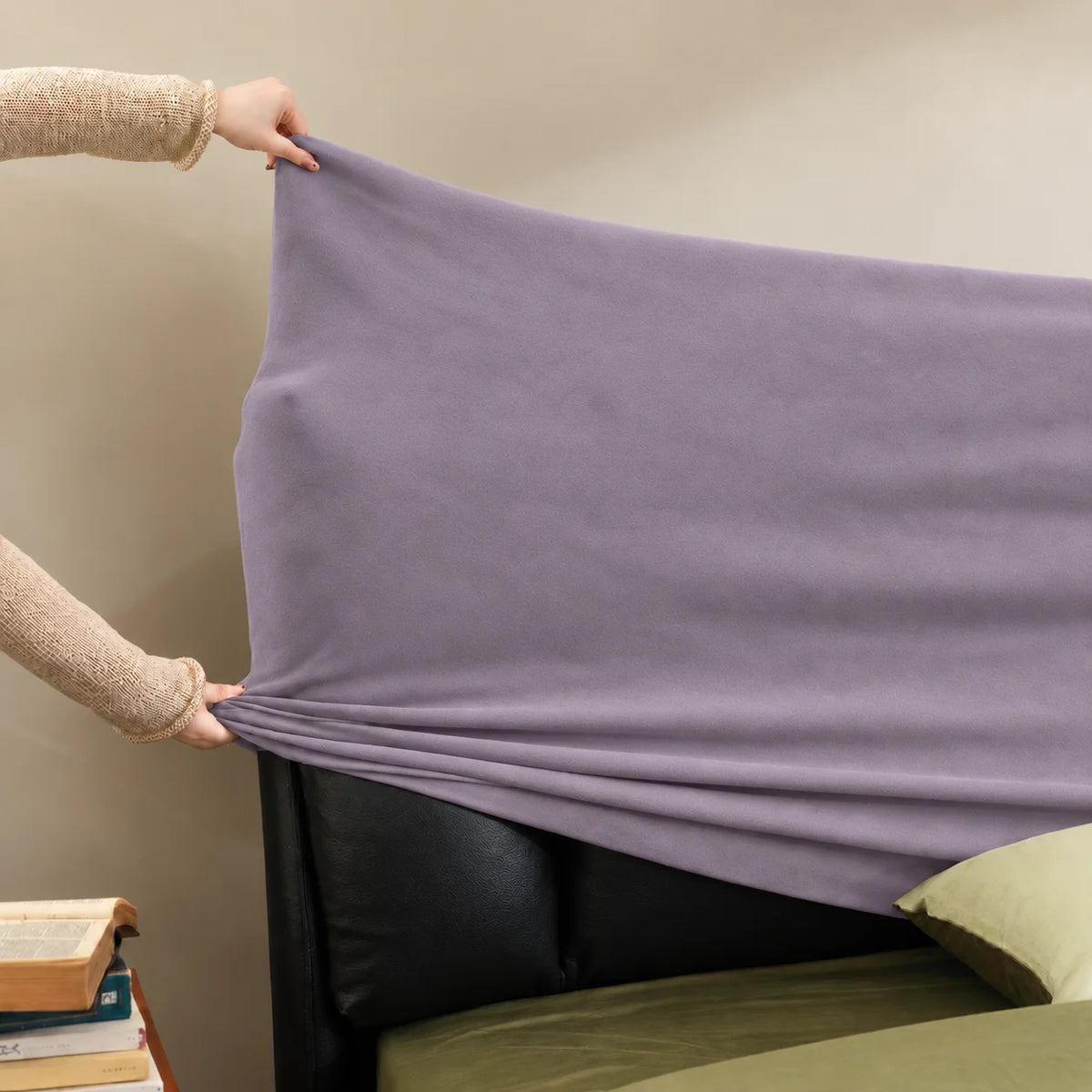 Dusty Lavender · Stretch-Fit Bed Headboard Cover