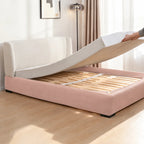 Dusty Rose · Stretch-Fit Inset Bed Frame Cover · Elastic Bands + Back Elastic