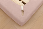 Dusty Rose · Stretch-Fit Inset Bed Frame Cover · Elastic Bands + Back Elastic