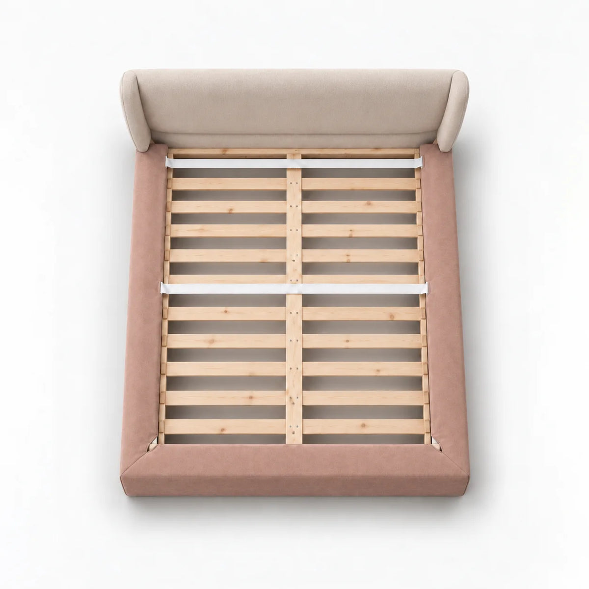 Dusty Rose · Stretch-Fit Inset Bed Frame Cover · Elastic Bands + Back Elastic