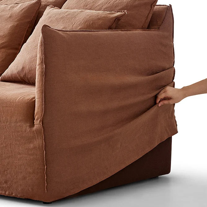 Custom Sofa Slipcover — Elara Flax