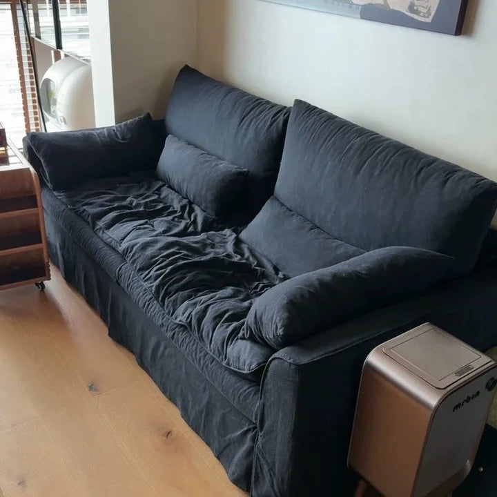 Custom Sofa Slipcover — Elara Flax