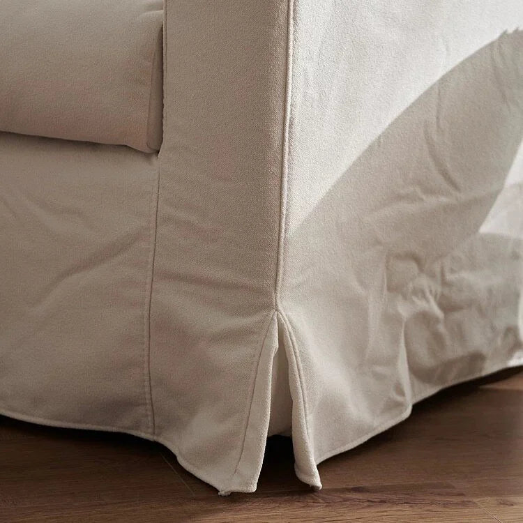 Custom Sofa Slipcover — Elara Flax