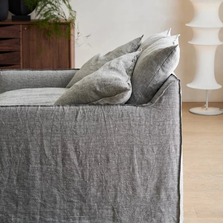 Custom Sofa Slipcover — Elara Flax