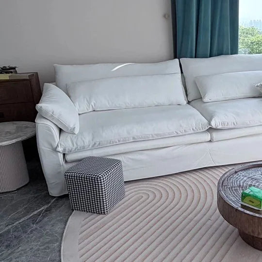 Custom Sofa Slipcover — Elara Flax