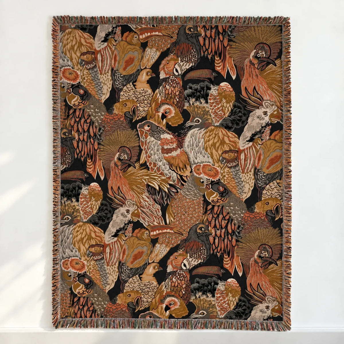 Embroidered flowers and birds · Custom Woven Blanket