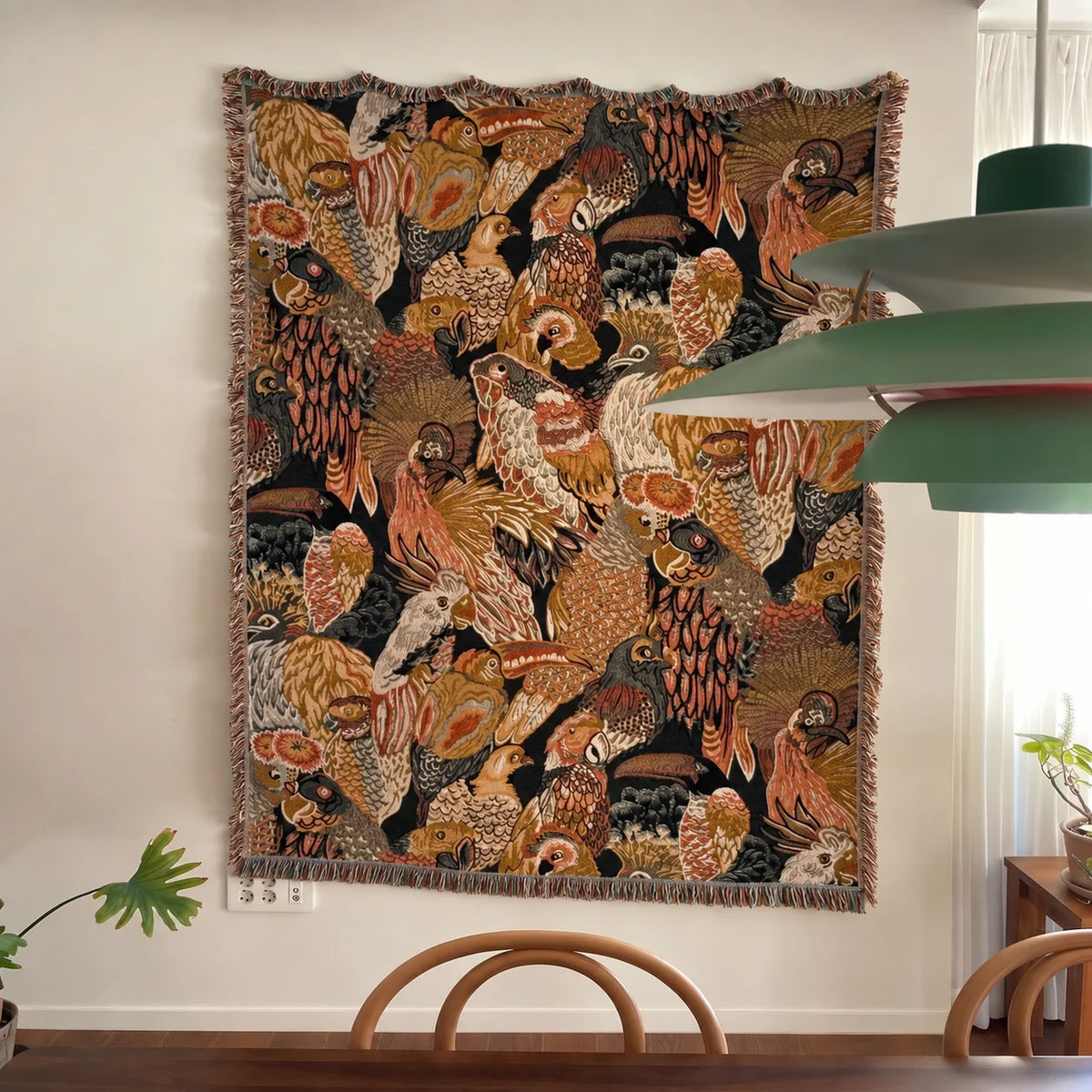 Embroidered flowers and birds · Custom Woven Blanket
