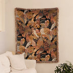 Embroidered flowers and birds · Custom Woven Blanket
