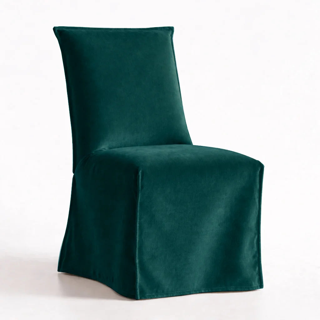 Emerald Green WB PBV2042 - 38 | Long-Skirt Dining Chair Slipcover