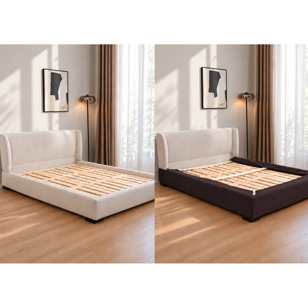 Espresso Brown · Stretch-Fit Bed Frame Cover