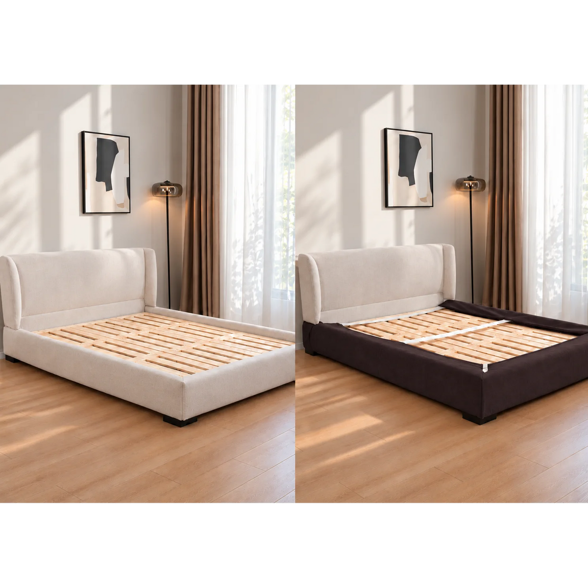Espresso Brown · Stretch-Fit Bed Frame Cover