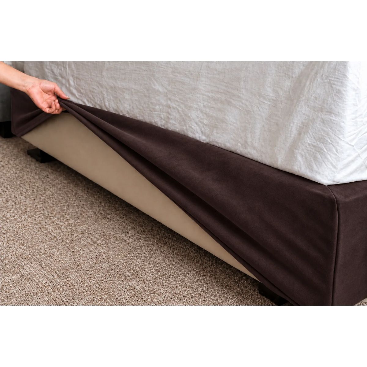 Espresso Brown · Stretch-Fit Bed Frame Cover