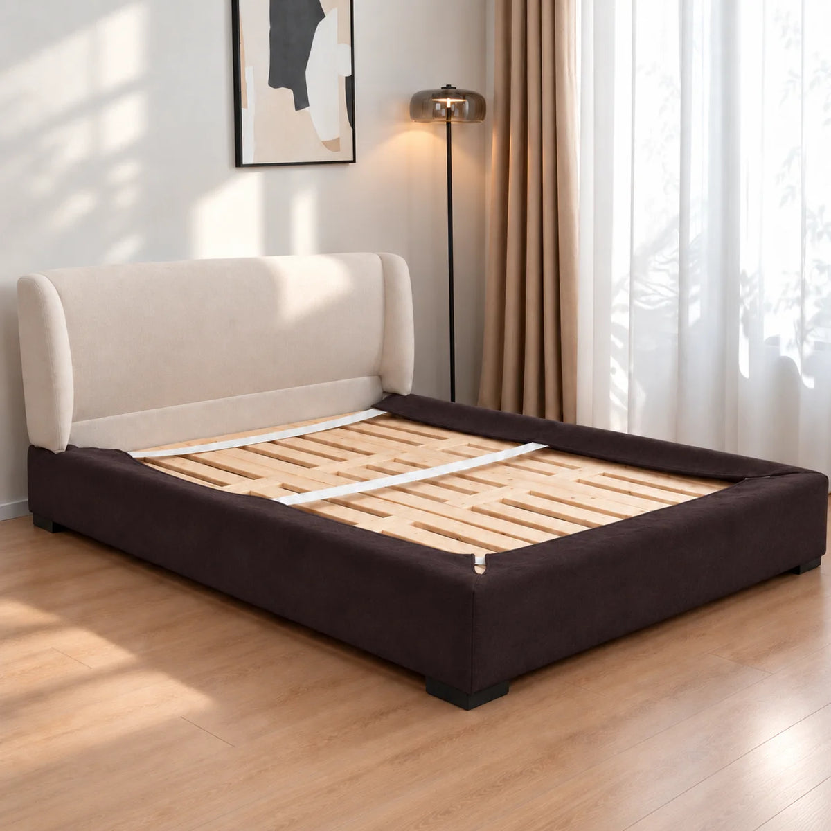 Espresso Brown · Stretch-Fit Bed Frame Cover