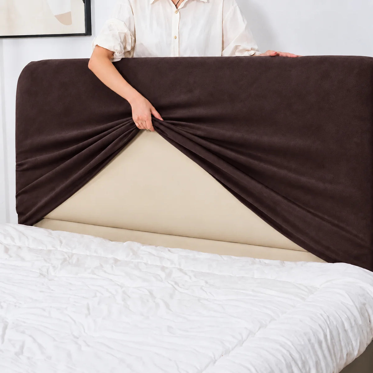 Espresso Brown · Stretch-Fit Bed Headboard Cover