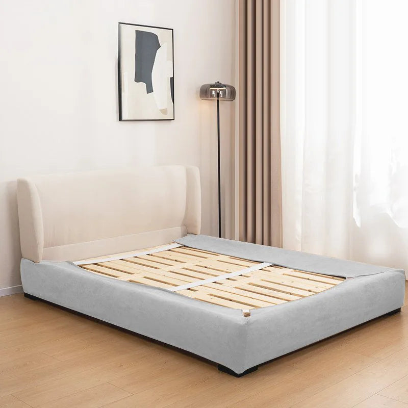 Stretch-Fit Inset Bed Frame Cover · Elastic Bands + Back Elastic