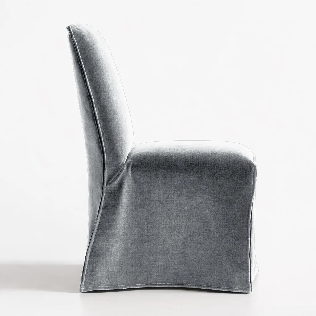 Glacier Gray WB PBV2042 - 19 | Long-Skirt Dining Chair Slipcover