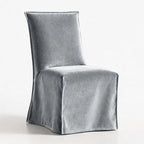 Glacier Gray WB PBV2042 - 19 | Long-Skirt Dining Chair Slipcover