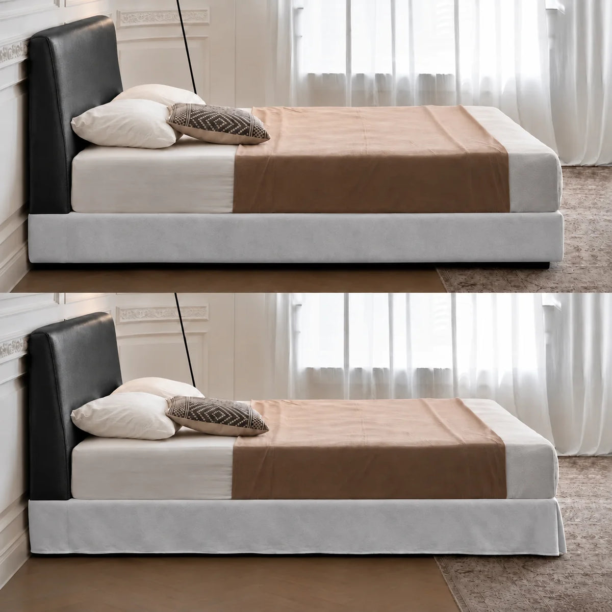 Glacier Gray · Stretch-Fit Bed Frame Cover