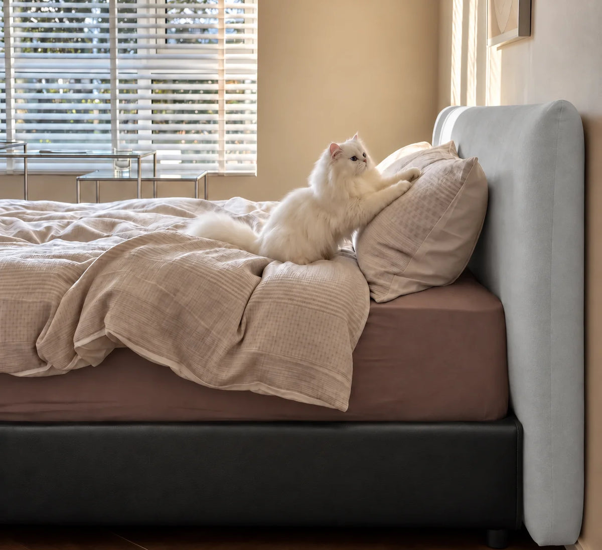 Glacier Gray · Stretch-Fit Bed Headboard Cover