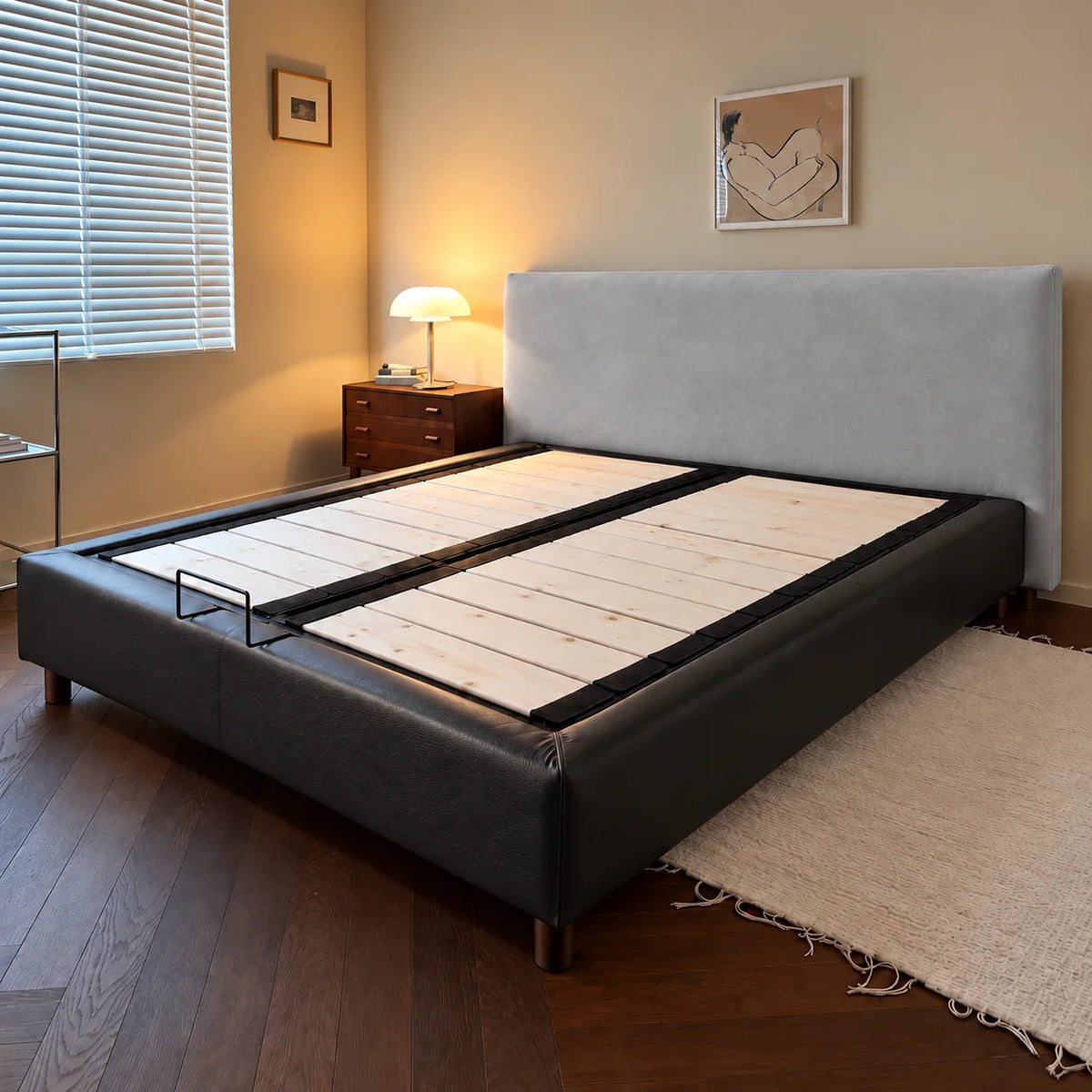 Glacier Gray · Stretch-Fit Bed Headboard Cover