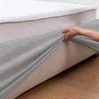 Glacier Gray · Stretch-Fit Inset Bed Frame Cover · Tie Straps + Back Elastic