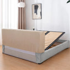 Glacier Gray · Stretch-Fit Inset Bed Frame Cover · Tie Straps + Back Elastic