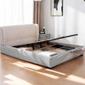 Glacier Gray · Stretch-Fit Inset Bed Frame Cover · Tie Straps + Back Elastic
