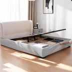 Glacier Gray · Stretch-Fit Inset Bed Frame Cover · Tie Straps + Back Elastic