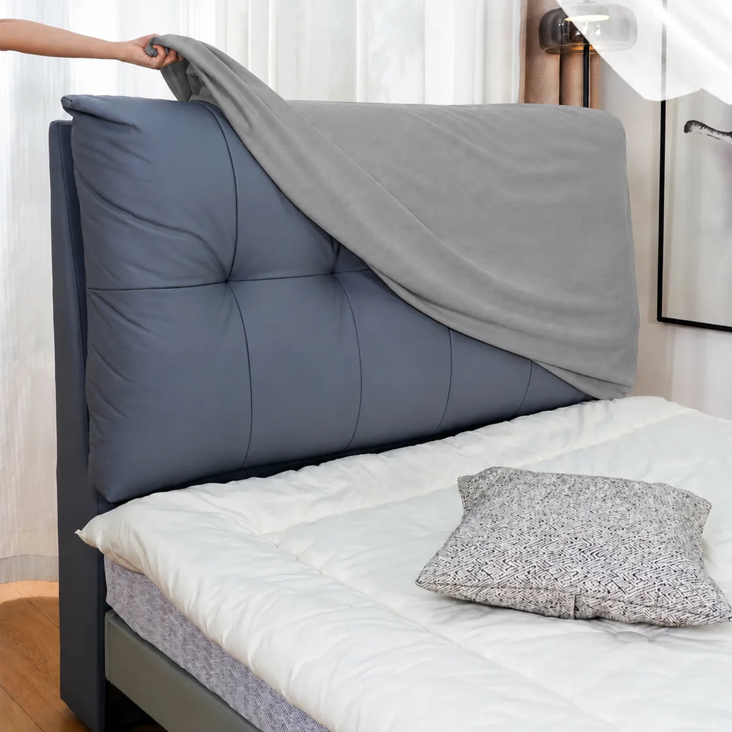 Glacier Gray · Stretch-Fit Bed Headboard Cover