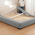 Glacier Gray · Stretch-Fit Inset Bed Frame Cover · Elastic Bands + Back Elastic