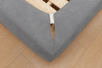 Glacier Gray · Stretch-Fit Inset Bed Frame Cover · Elastic Bands + Back Elastic