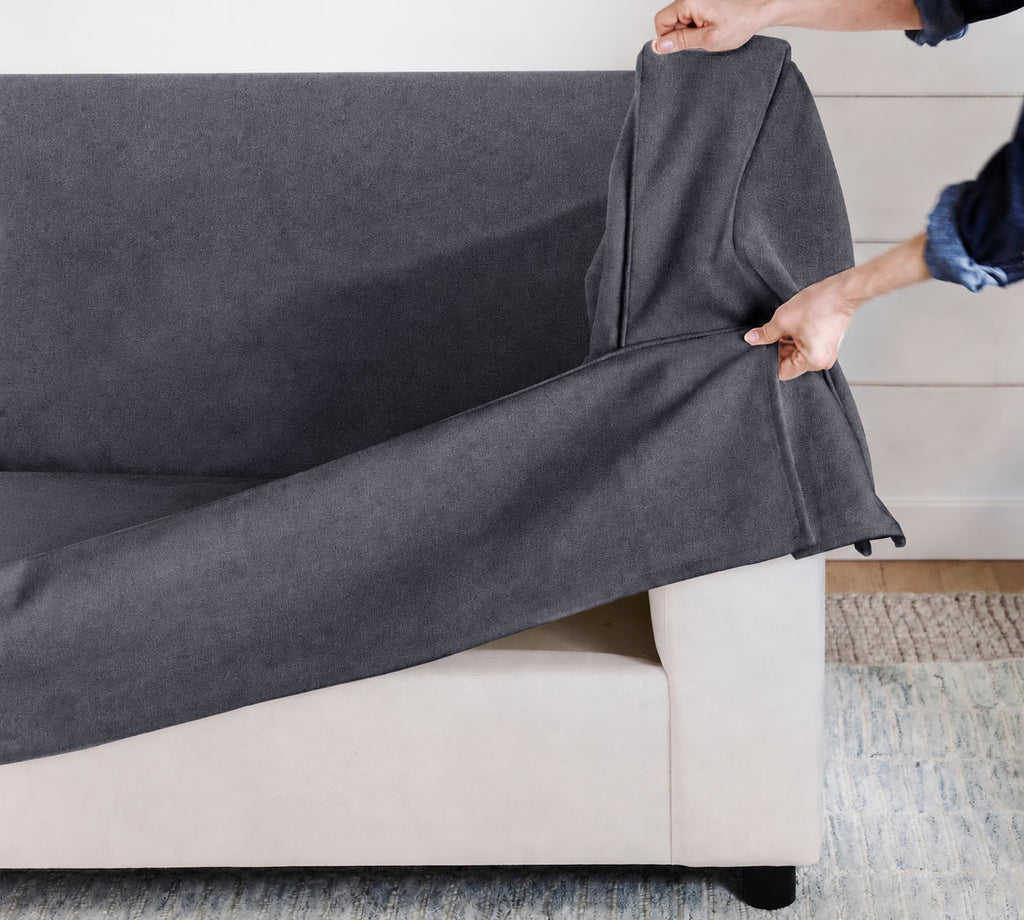 Graphite Veil Luna-03 custom sofa slipcover