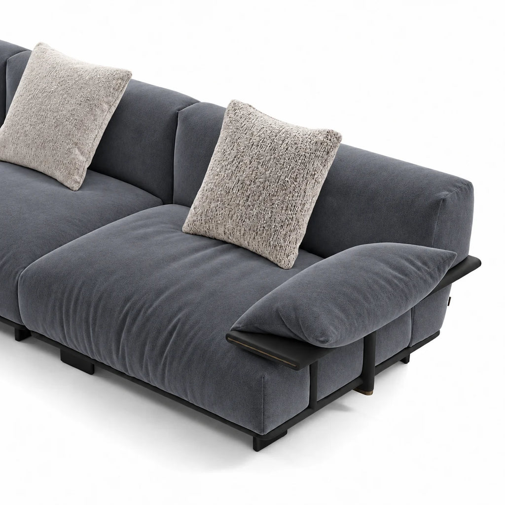 Custom Sofa Slipcover — Luna · Graphite Veil