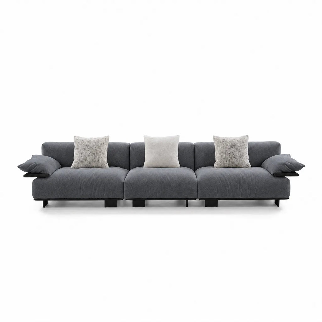 Custom Sofa Slipcover — Luna · Graphite Veil
