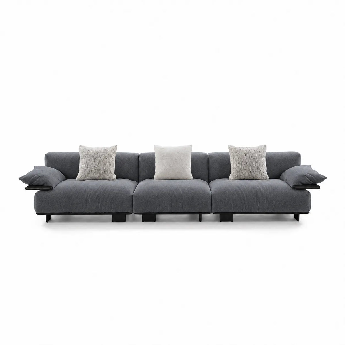 Custom Sofa Slipcover — Luna · Graphite Veil