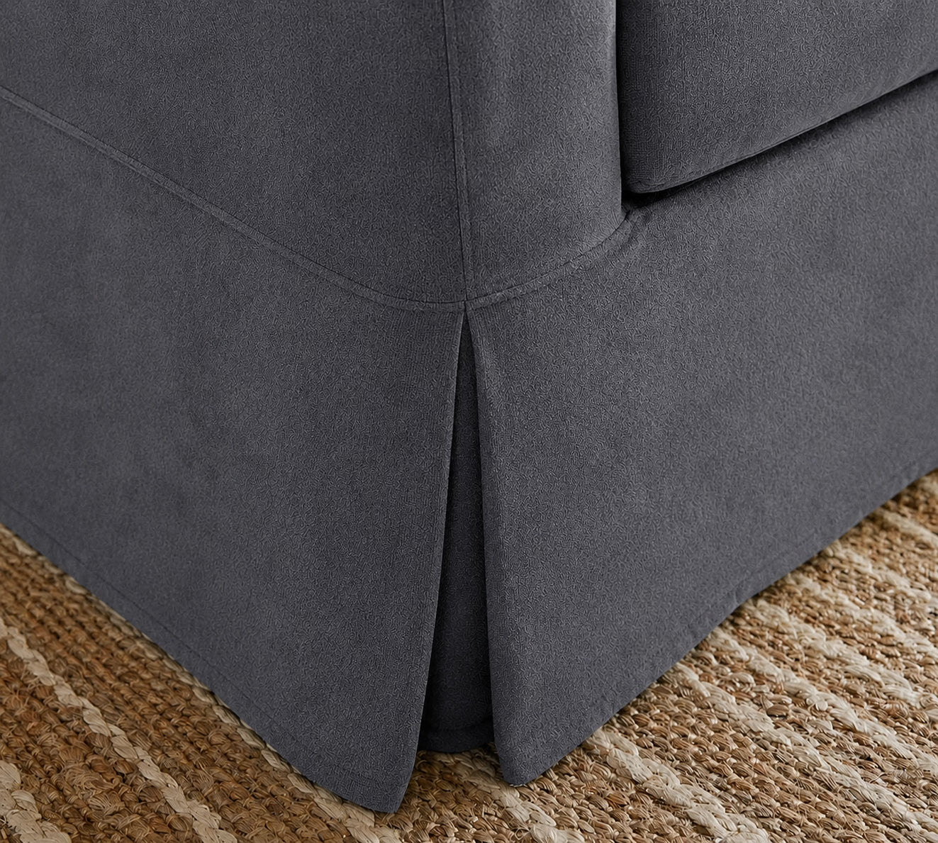 Graphite Veil Luna-03 custom sofa slipcover