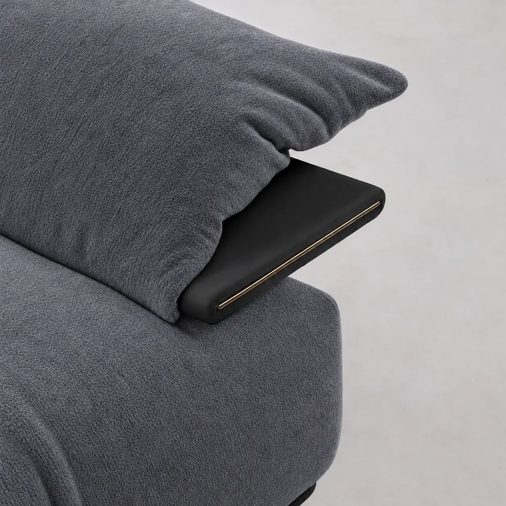 Custom Sofa Slipcover — Luna · Graphite Veil