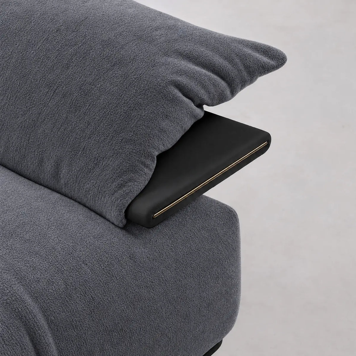 Custom Sofa Slipcover — Luna · Graphite Veil