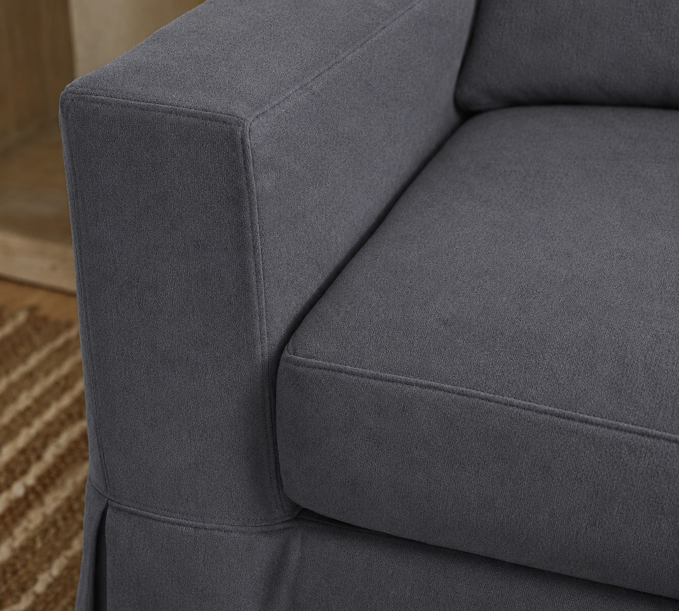 Graphite Veil Luna-03 custom sofa slipcover
