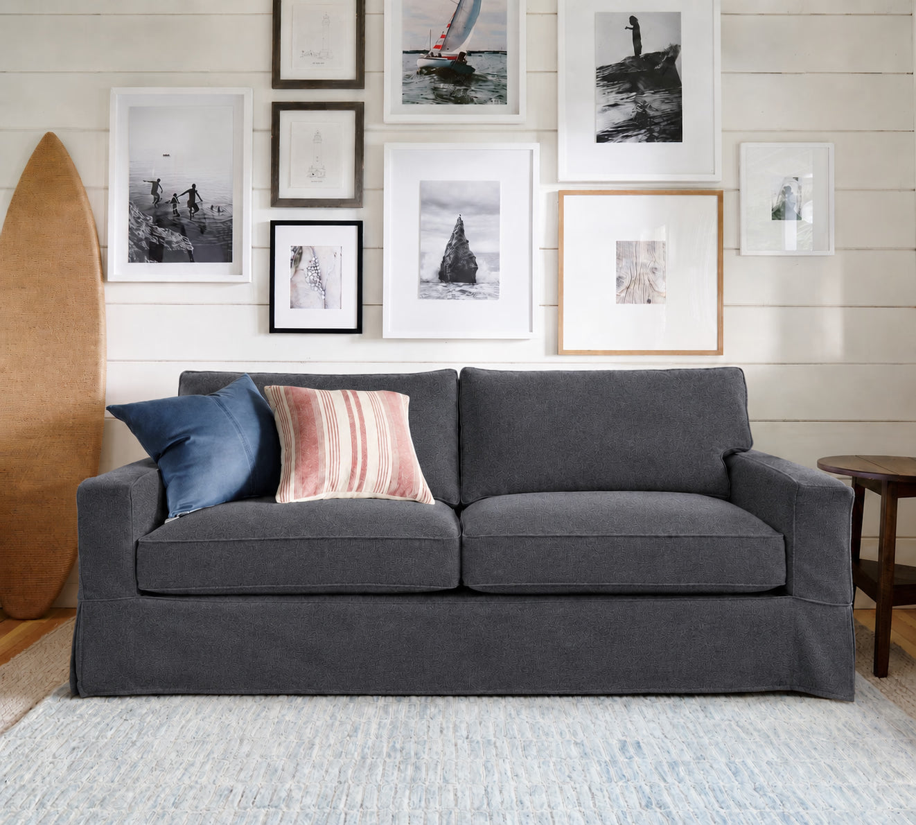 Graphite Veil Luna-03 custom sofa slipcover