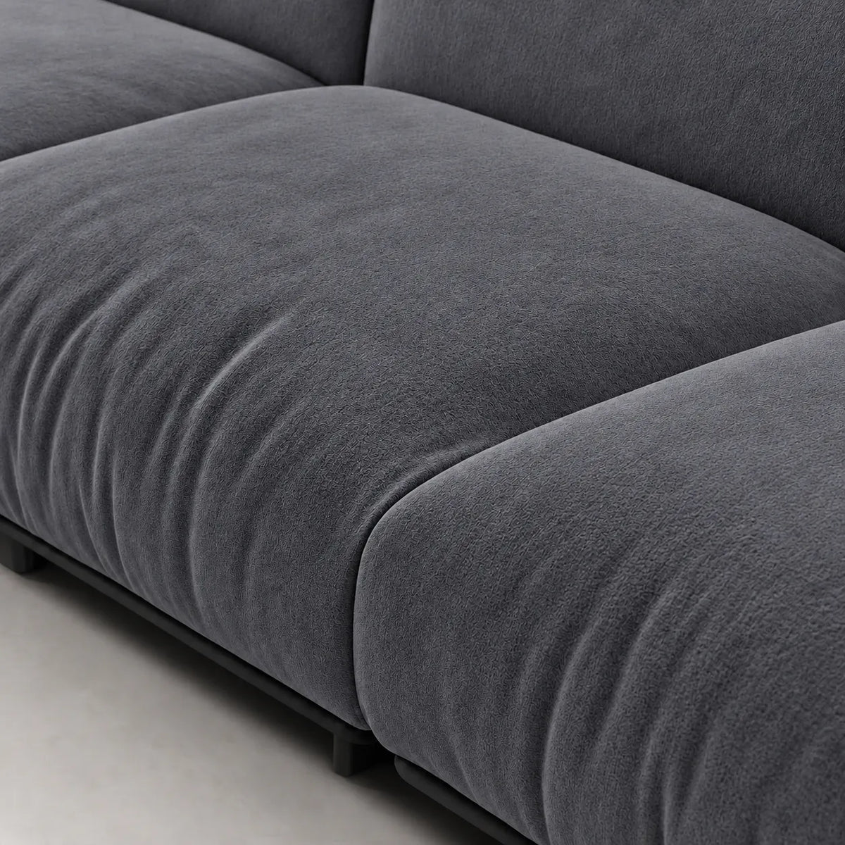 Custom Sofa Slipcover — Luna · Graphite Veil