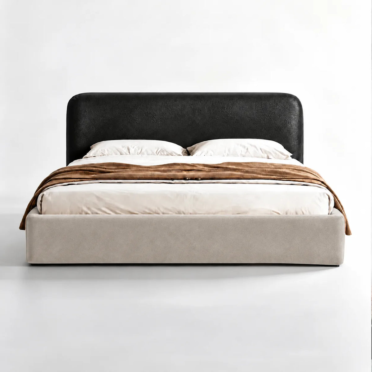 Greige · Stretch-Fit Bed Frame Cover