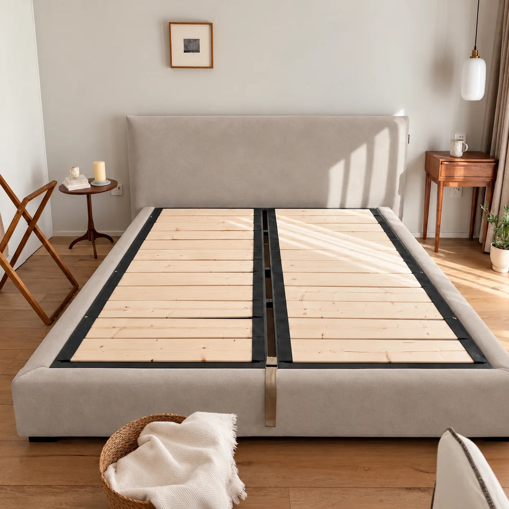 Greige · Stretch-Fit Bed Frame Cover