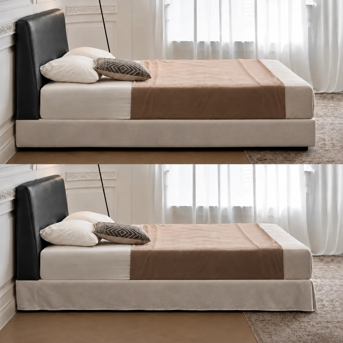 Greige · Stretch-Fit Bed Frame Cover